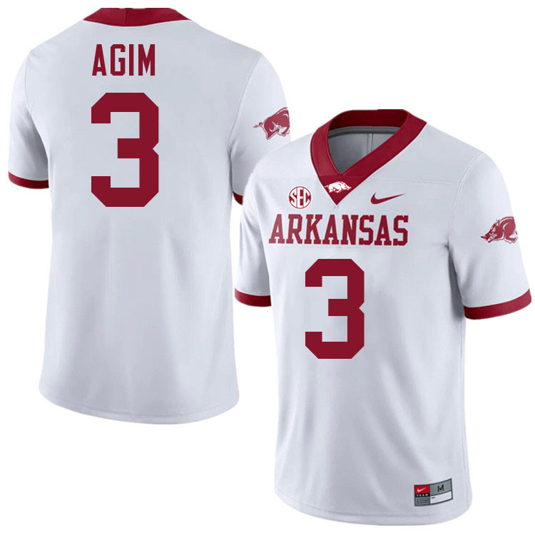 McTelvin Agim Arkansas Jersey,Arkansas Razorbacks #3 McTelvin Agim Jersey Youth College-White